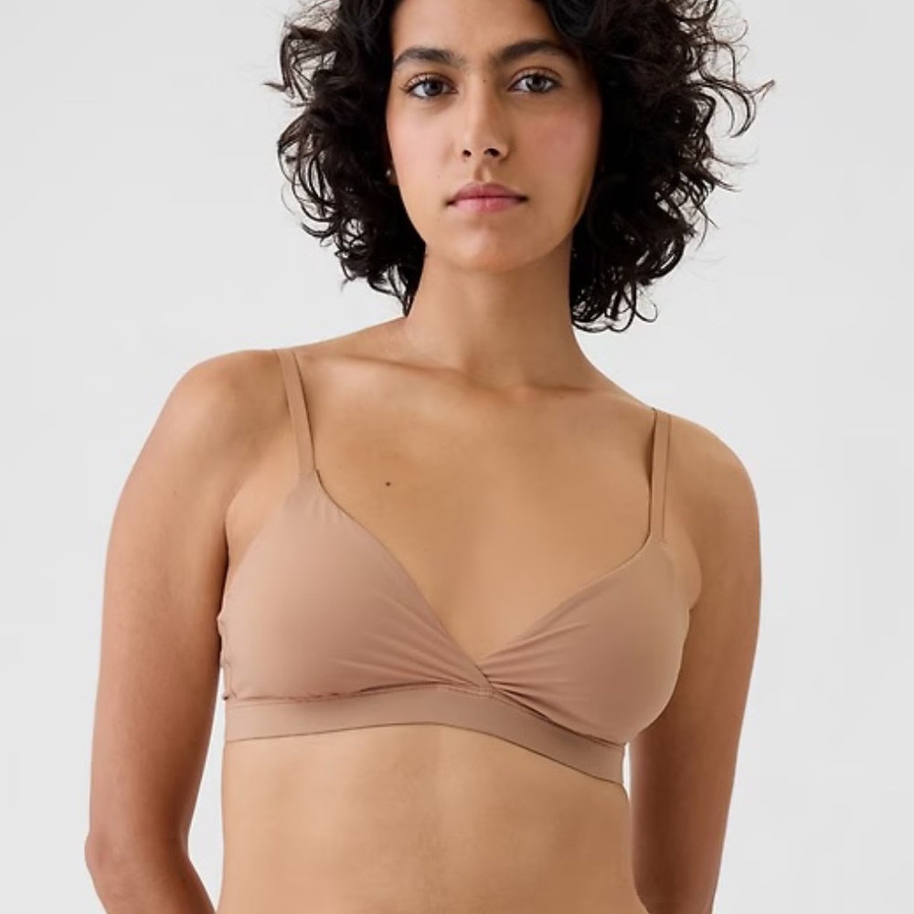 Love by Gap Sz XL‎ Wireless Seamless No Show Lounge Nude Bralette Bra Stretch